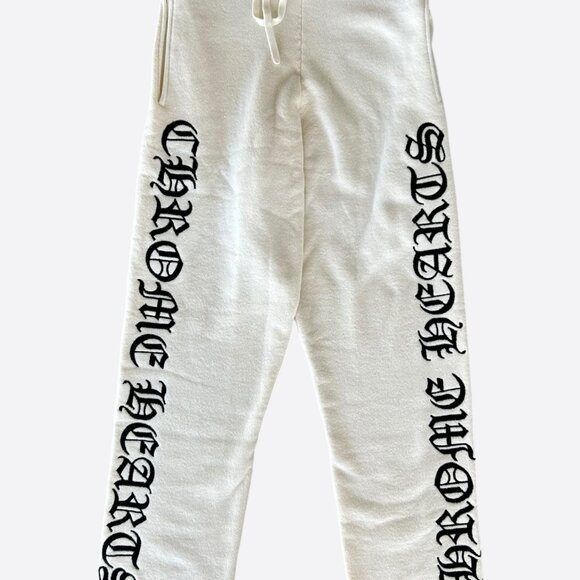 Chrome Hearts Beige & Black Embroidered Cashmere Sweatpants - Picture 1 of 5